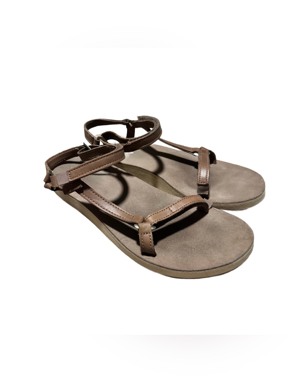 Teva Women's Original Universal Slim Lea Sandals Size 7 Casual Travel Shoe Brown